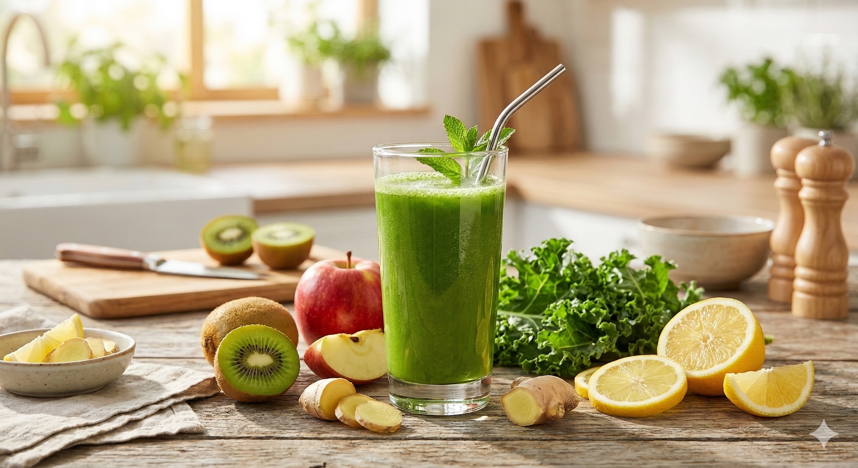 🌿 Morning Revitalizing Green Juice: Kiwi Apple Ginger Detox Drink | ACOQOOS Exclusive Recipe