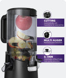 ACOQOOS Juicer Machines, Cold Press Juicer Whole Fruit and Vegetable with 5.3" Wider and Larger Feeding Chute (Capacity 1.8L), Easy to Clean Juicers with 2 Cups, Masticating Juicer Black