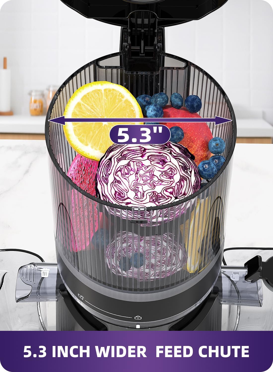 ACOQOOS Juicer Machines, Cold Press Juicer Whole Fruit and